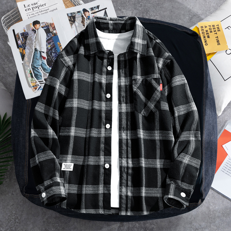Flannel Shirt Lined - 2026 Plaid Shirt Men's Long-Sleeved Loose