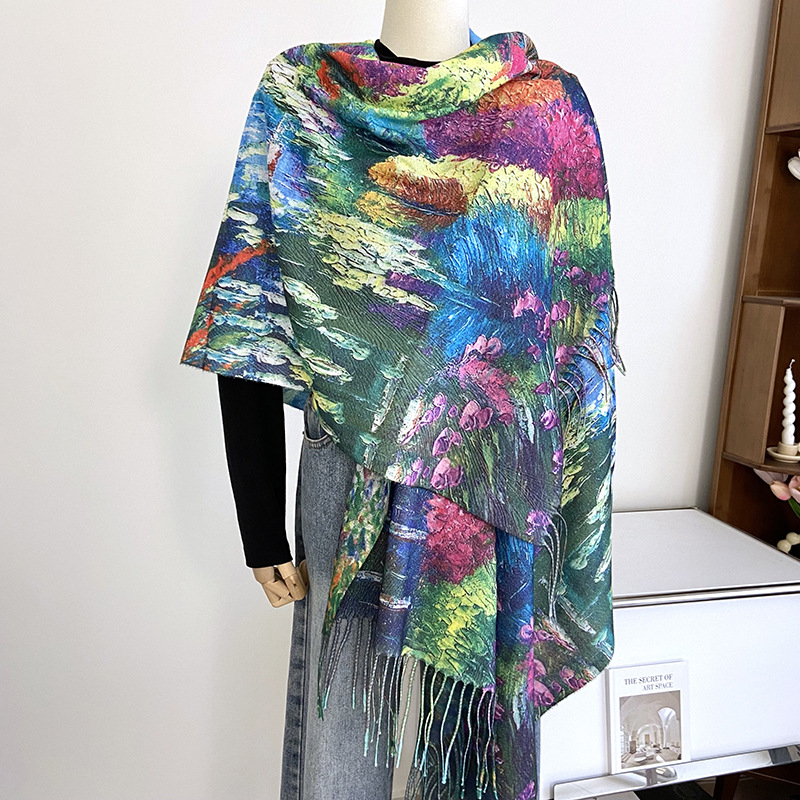 Cashmere Pashmina Wrap - Van Gogh's Oil Painting Cashmere Scarf