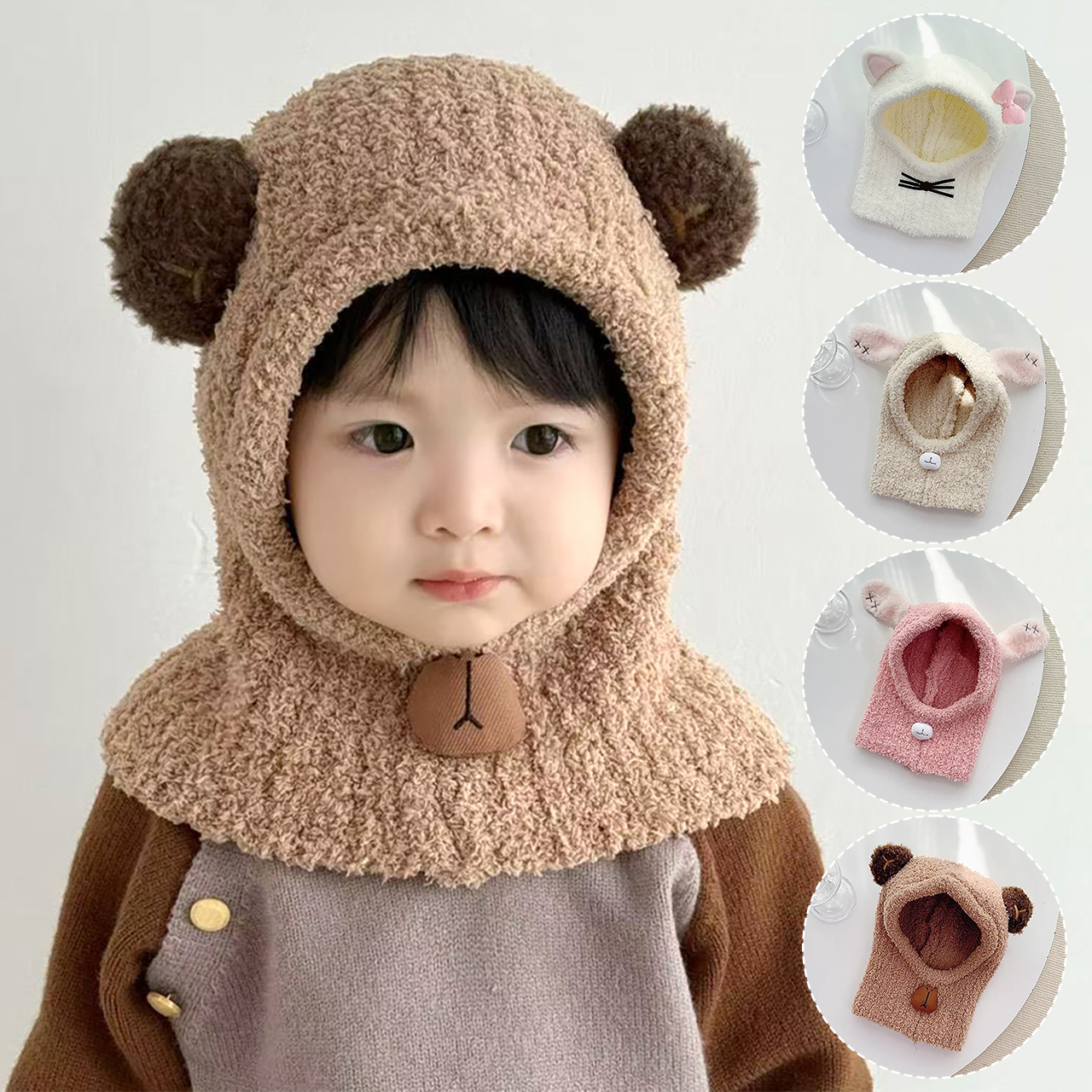 Cartoon Children Balaclava Hea - Knit Beanie Hat Warm ulasan dan harga