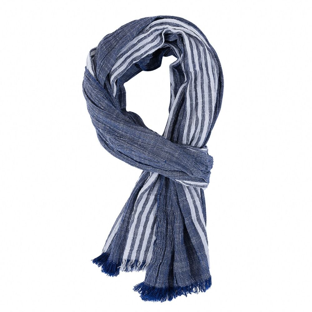 Cotton Linen Yarn-dyed Winter  - Wool Scarf Men ulasan dan harga