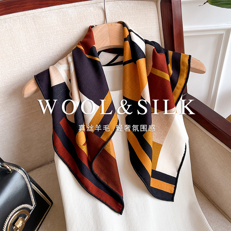 Geometric Segmented Abstract H - Shawl Wrap Winter ulasan dan harga