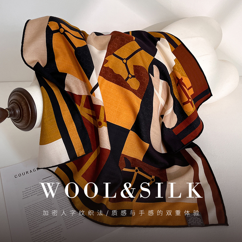 Geometric Segmented Abstract H - Shawl Wrap Winter ulasan dan harga