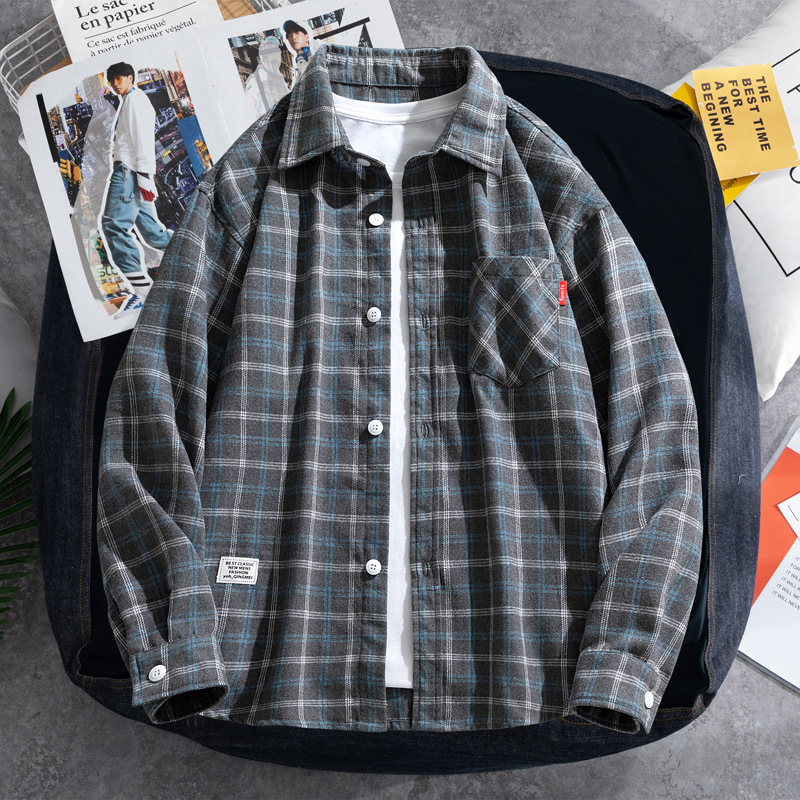 2026 Plaid Shirt Men's Long-Sl - Flannel Shirt Lined ulasan dan harga