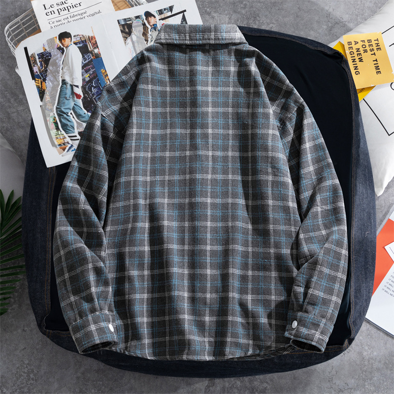 2026 Plaid Shirt Men's Long-Sl - Flannel Shirt Lined ulasan dan harga