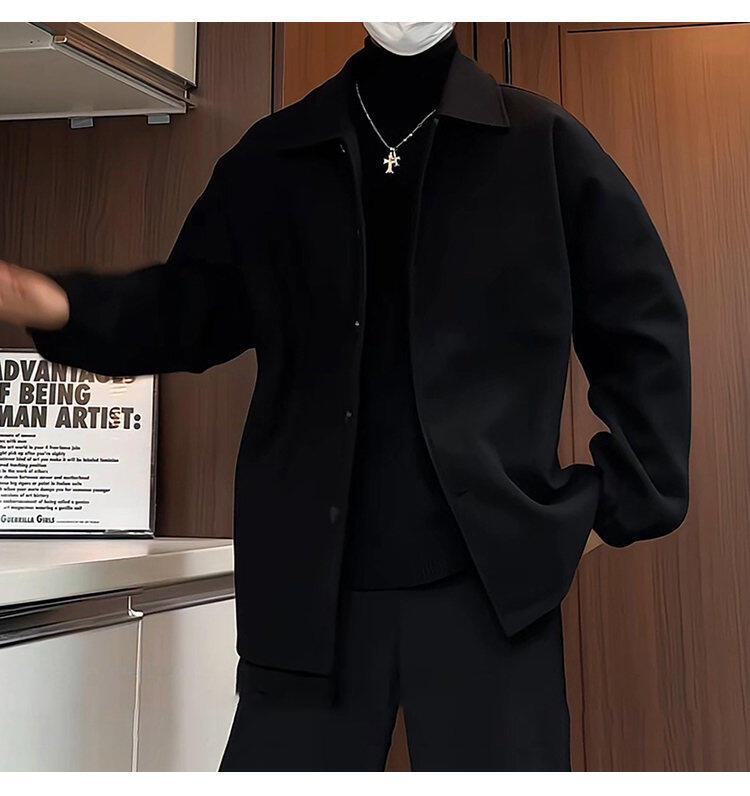 Wool Blend Peacoat Mans Abrigo - Wool Coat Peacoat ulasan dan harga