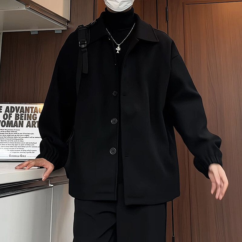 Wool Blend Peacoat Mans Abrigo - Wool Coat Peacoat ulasan dan harga