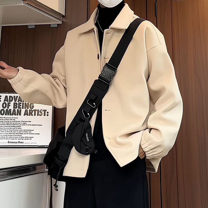 Wool Blend Peacoat Mans Abrigo - Wool Coat Peacoat ulasan dan harga