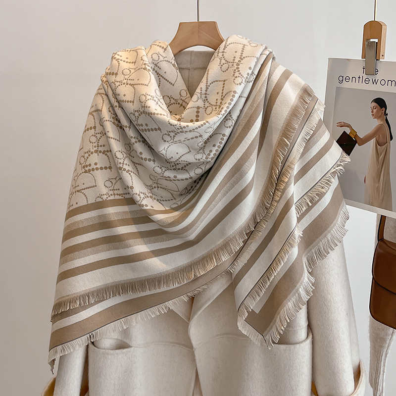 Elegant Striped Design Scarf I - Wool Scarf Men ulasan dan harga