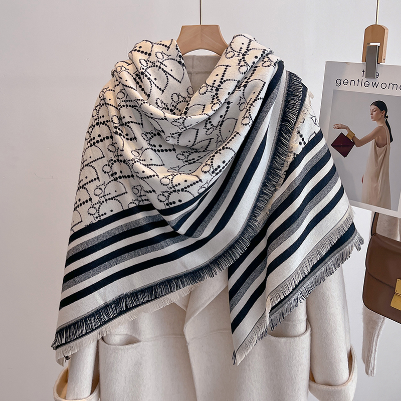 Elegant Striped Design Scarf I - Wool Scarf Men ulasan dan harga