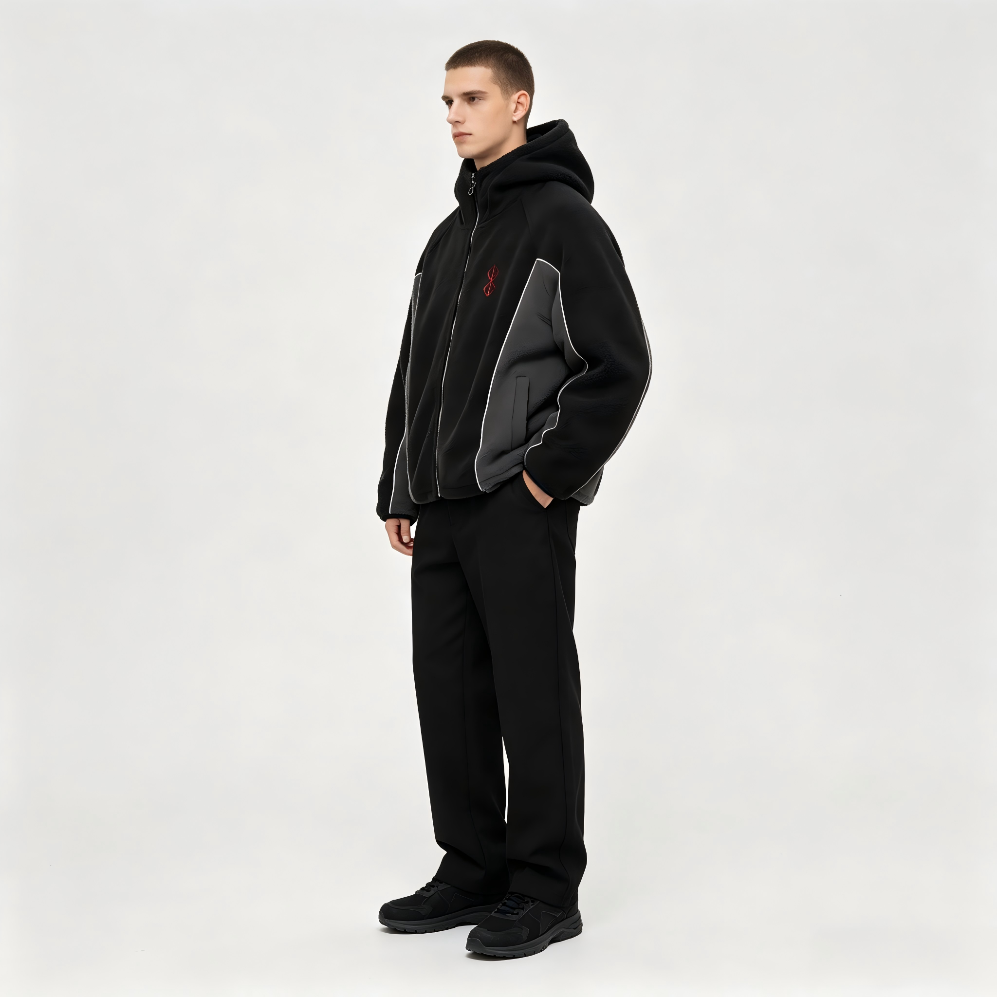 Unisex Color Block Sherpa Flee - Sherpa Hoodie Fleece ulasan dan harga