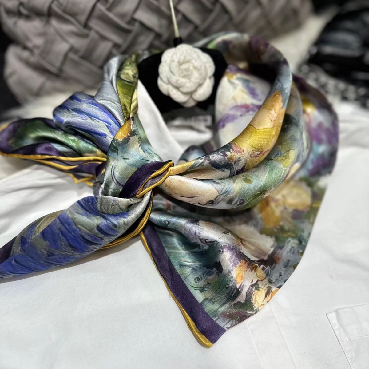 BYSIFA|Blue Green Ladies 100%  - Shawl Wrap Winter ulasan dan harga