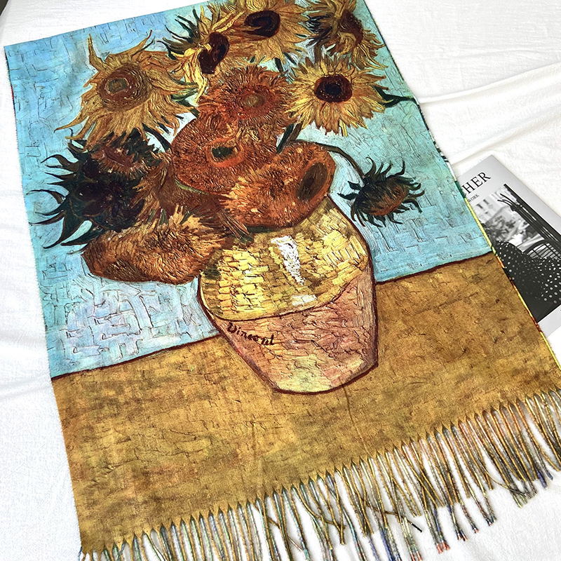 Van Gogh's Oil Painting Cashme - Cashmere Pashmina Wrap ulasan dan harga