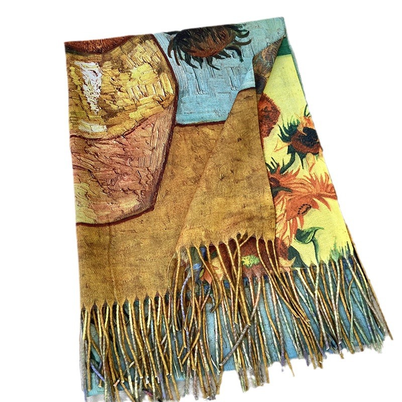 Van Gogh's Oil Painting Cashme - Cashmere Pashmina Wrap ulasan dan harga
