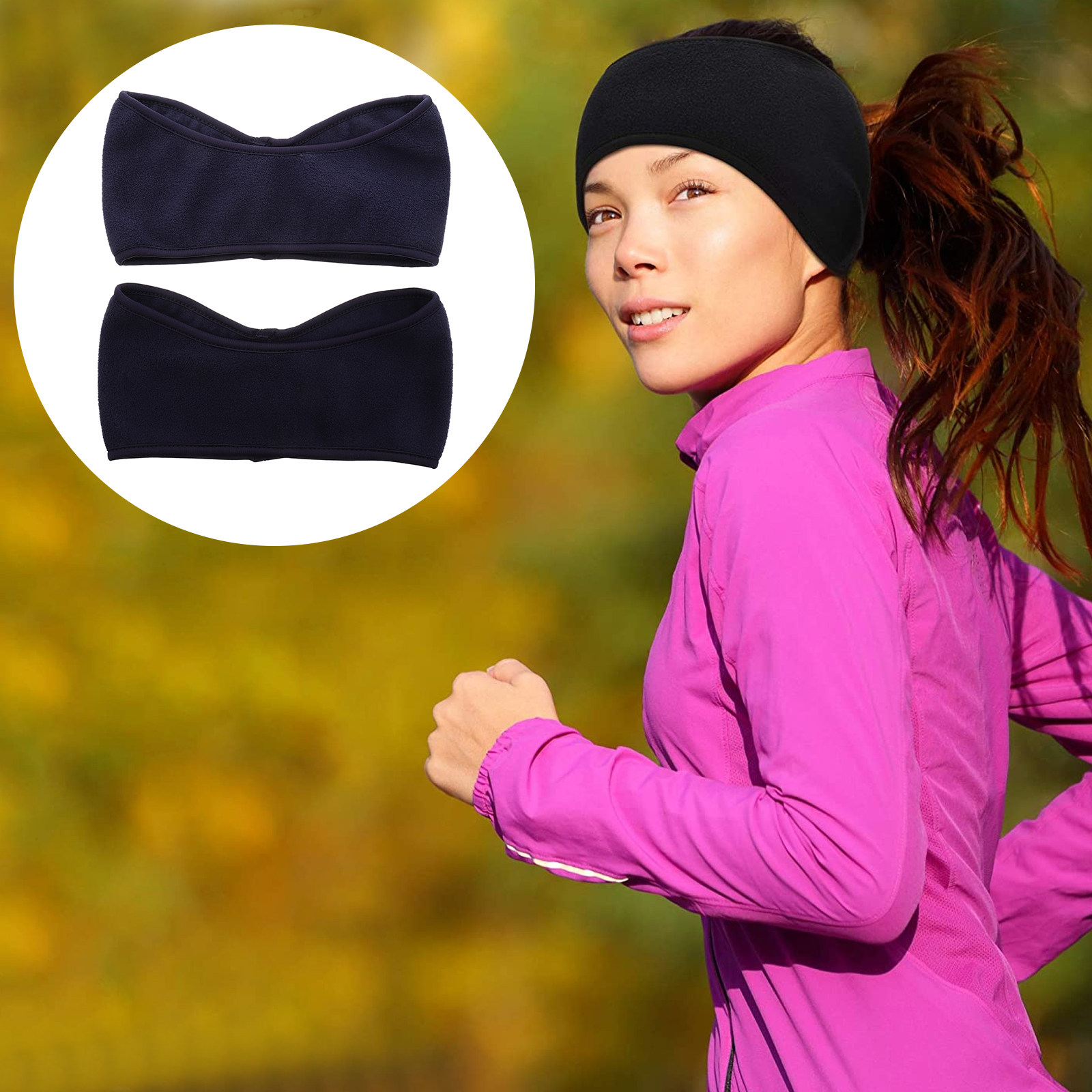 2Pcs Warm Windproof Headband P - Fleece Ear Warmer Band ulasan dan harga