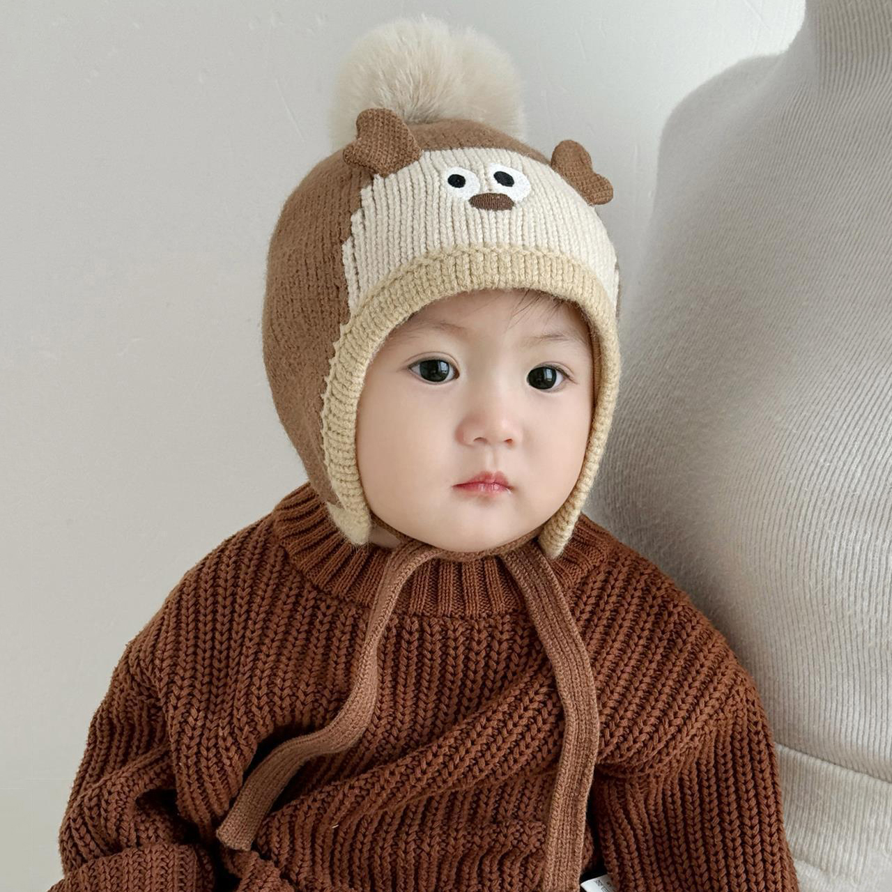 Cute Cartoon Animals Pompom Ha - Knit Beanie Hat Warm ulasan dan harga