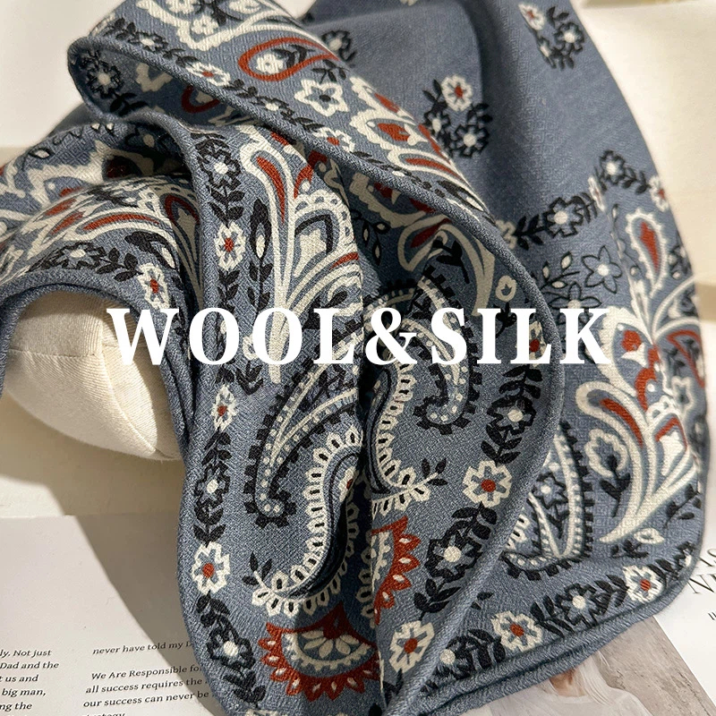 70% Wool 30% Silk Scarf Women  - Shawl Wrap Winter ulasan dan harga