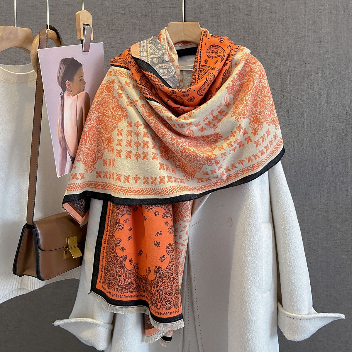 Winter Cashmere Scarf Women Lu - Cashmere Pashmina Wrap ulasan dan harga
