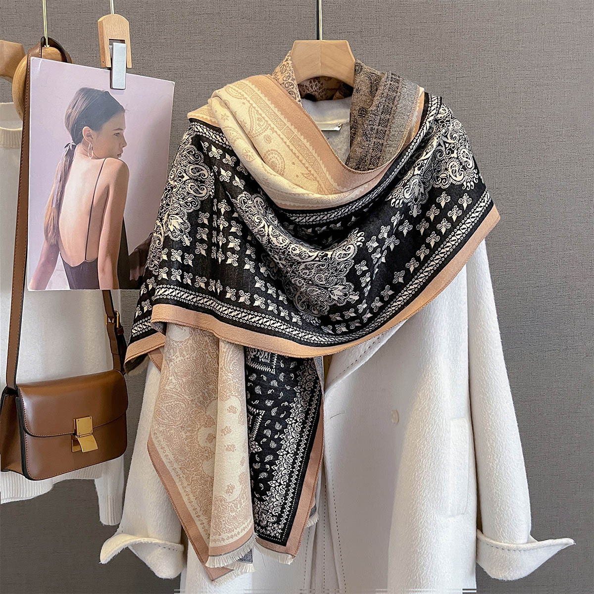 Winter Cashmere Scarf Women Lu - Cashmere Pashmina Wrap ulasan dan harga