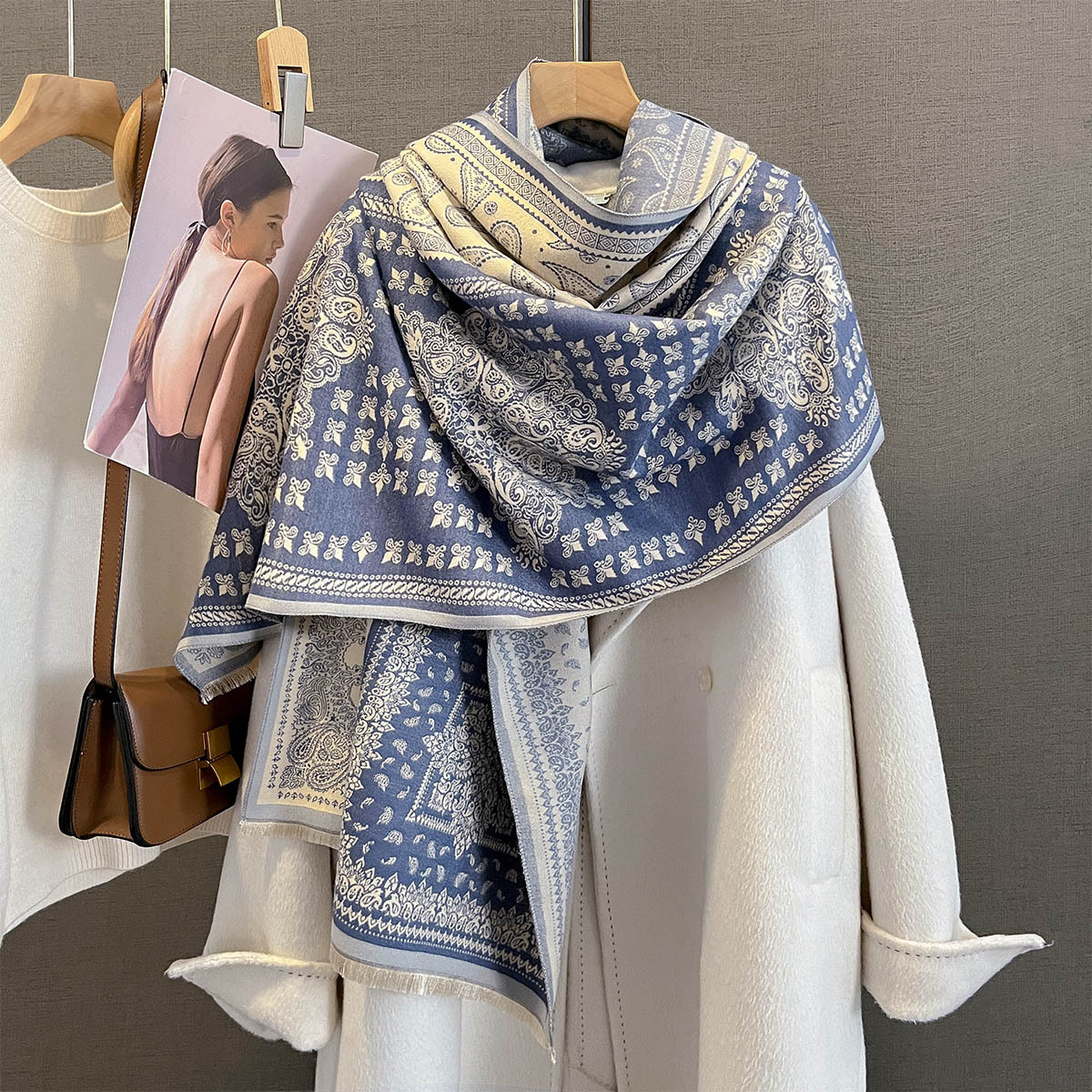 Winter Cashmere Scarf Women Lu - Cashmere Pashmina Wrap ulasan dan harga