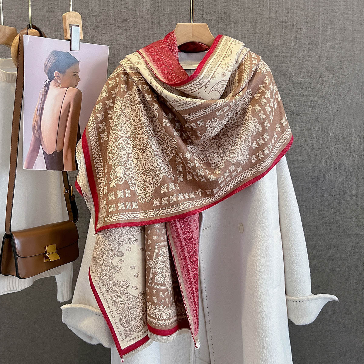 Winter Cashmere Scarf Women Lu - Cashmere Pashmina Wrap ulasan dan harga
