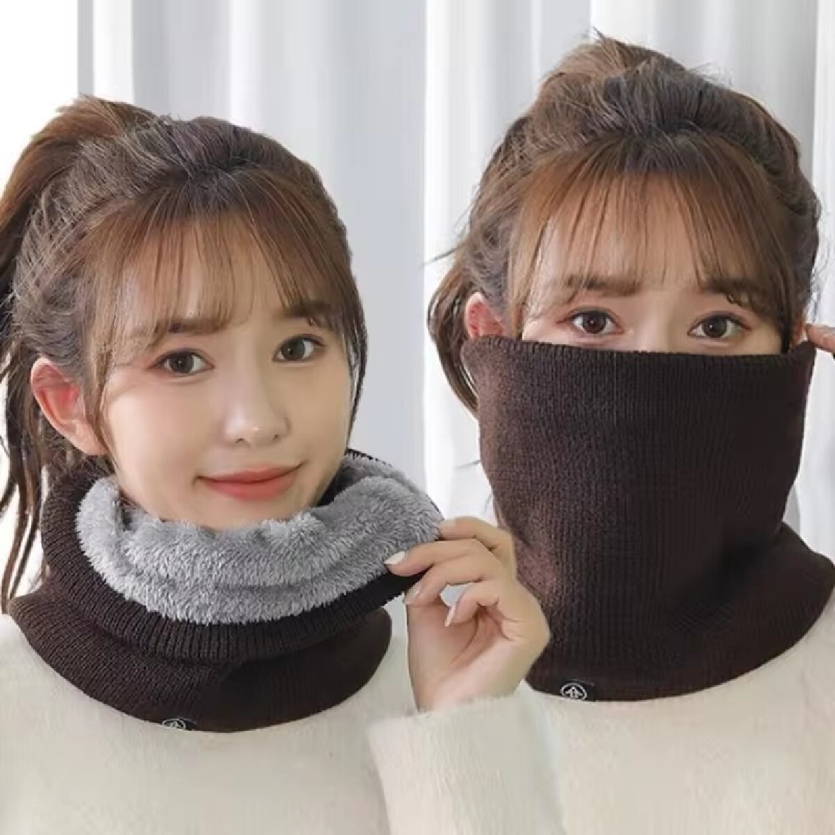 Solid Winter Plush Muffler Woo - Neck Gaiter Fleece ulasan dan harga
