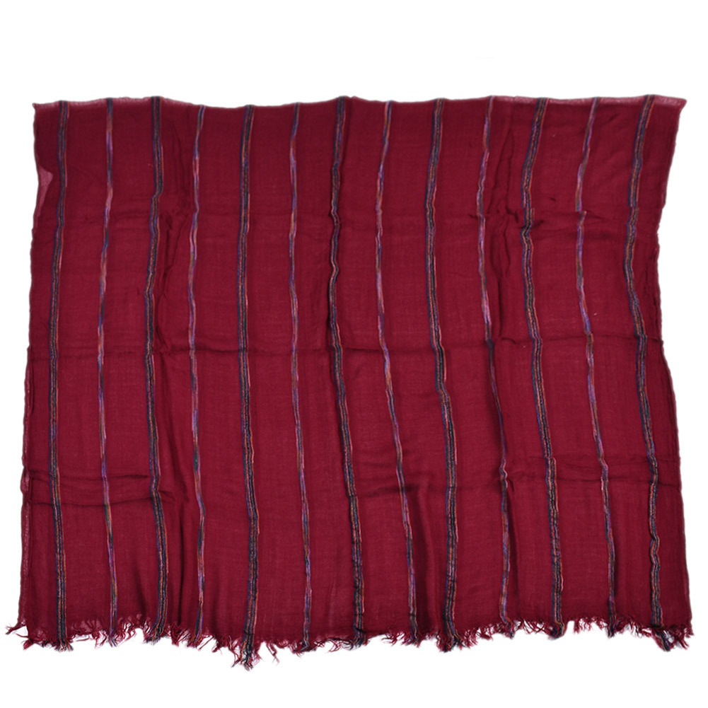 Cotton Linen Fashion Striped M - Wool Scarf Men ulasan dan harga
